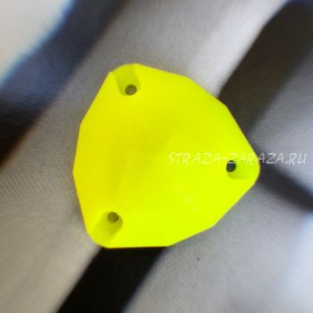 Матовые Пластиковые Пришивные Стразы Fluo_Lemon Триллиант 16 мм