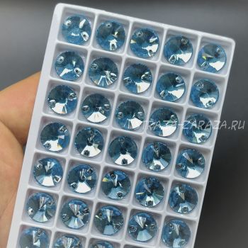 DeLuxe Пришивные Стразы Aqua Риволи 12 мм