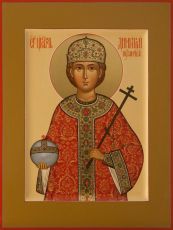 Икона Дмитрий Угличский c жезлом и скипетром (рукописная)