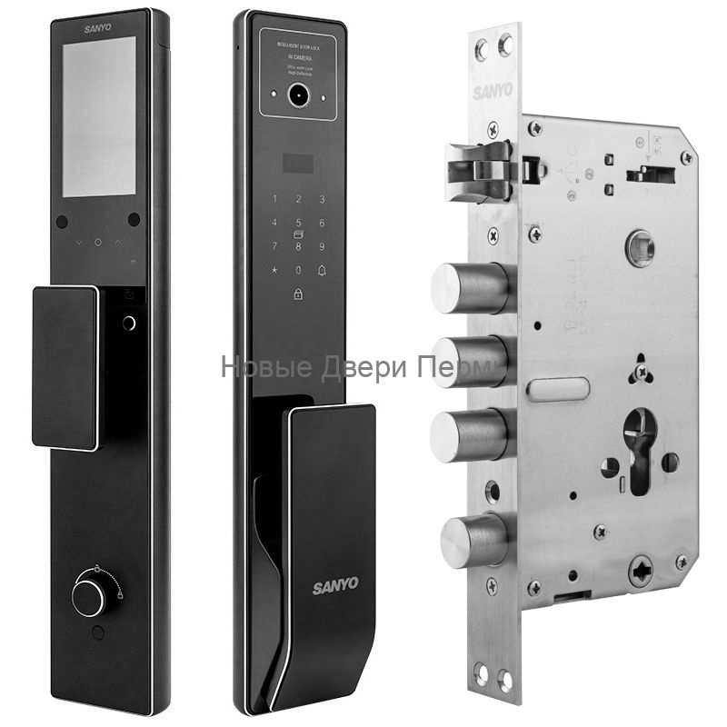 Входная дверь Mastino CITY MAX IQ  МР антрацит букле D-22/МДФ с ПВХ пленкой  с электронным замком