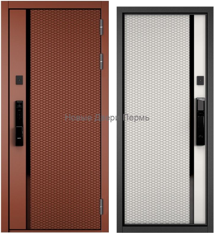 Входная дверь Mastino CITY MAX IQ  РР ПВХ SI9/ ПВХ белый софт SI9 с электронным замком