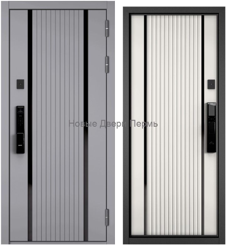 Входная дверь Mastino CITY MAX IQ  РР ПВХ SI10/ ПВХ белый софт SI10 с электронным замком