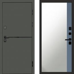 Входная дверь Termo-door Тренд Грин Широкое Зеркало Фацет Грей Софт