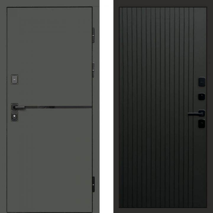 Входная дверь Termo-door Тренд Грин FLAT Черный Кварц