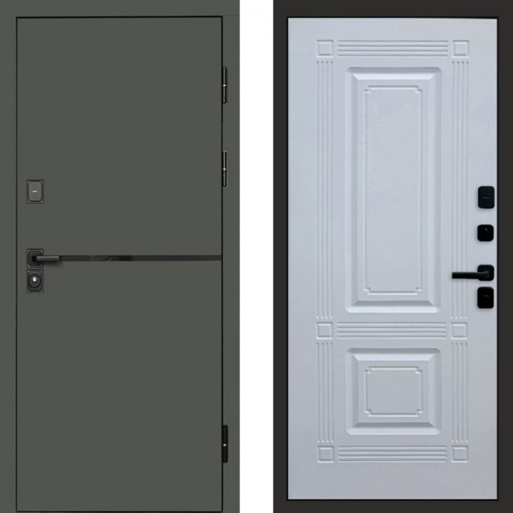 Входная дверь Termo-door Тренд Грин Мадрид Белый Софт