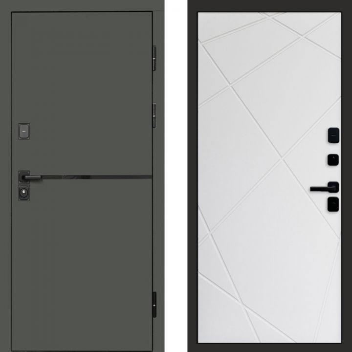 Входная дверь Termo-door Тренд Грин Лучи белый софт