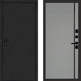 Входная дверь Termo-door Лучи BLACK PORTE Грей Софт