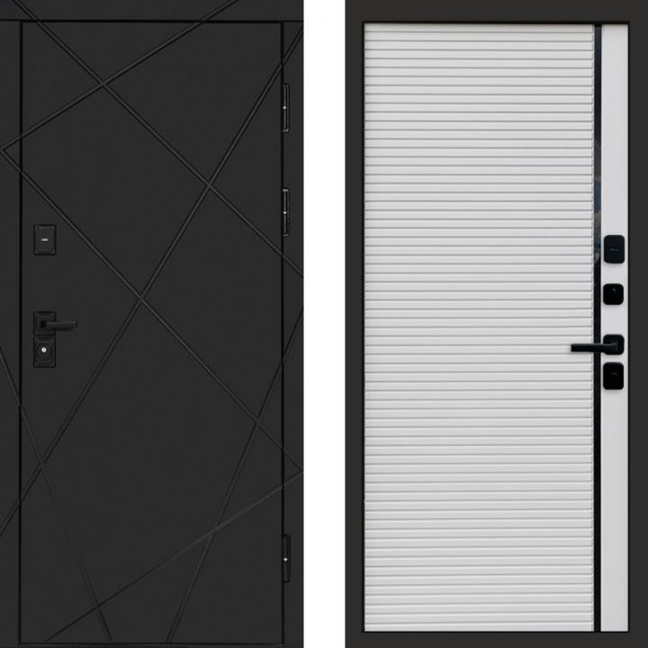 Входная дверь Termo-door Лучи BLACK Блэк Porte white