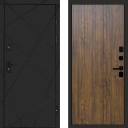 Входная дверь Termo-door Лучи BLACK FLAT Дуб
