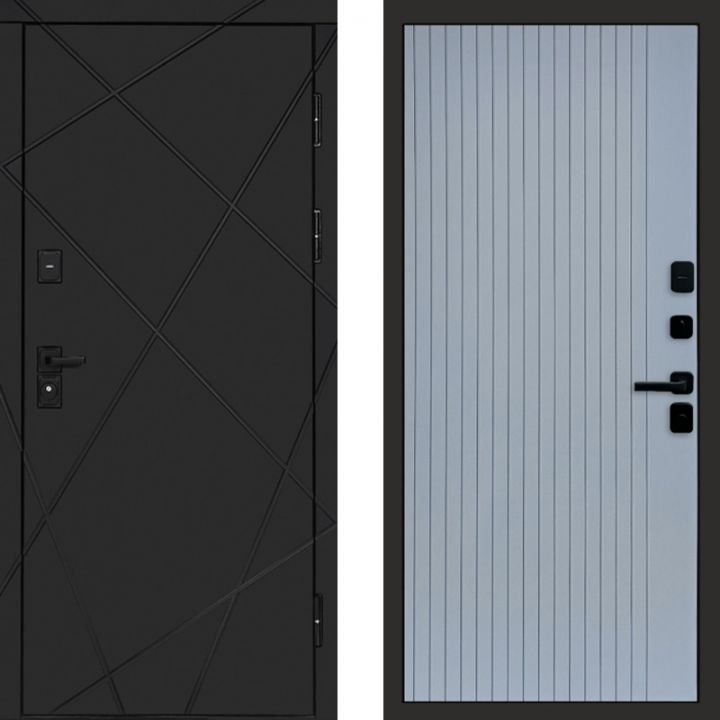 Входная дверь Termo-door Лучи BLACK FLAT Грей Софт