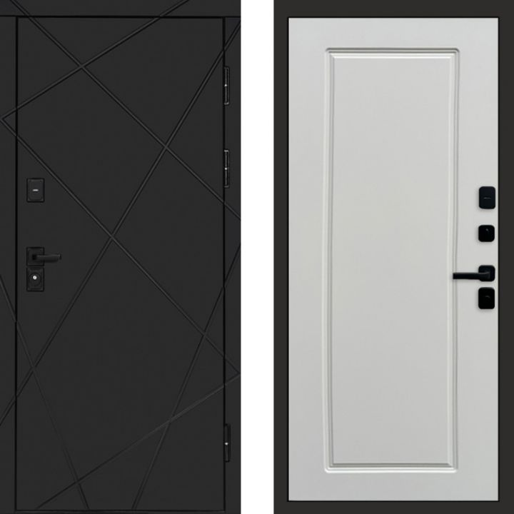 Входная дверь Termo-door Лучи BLACK Гранд Слоновая Кость