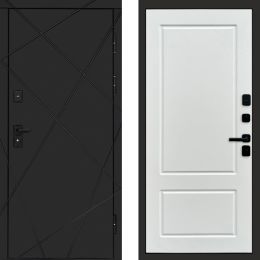 Входная дверь Termo-door Лучи BLACK Марсель Белый Софт