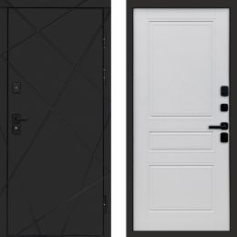 Входная дверь Termo-door Лучи BLACK Блэк Классик белый матовый