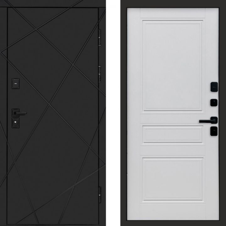 Входная дверь Termo-door Лучи BLACK Блэк Классик белый матовый