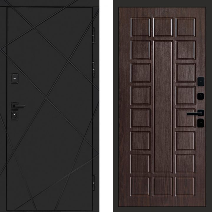 Входная дверь Termo-door Лучи BLACK Блэк Престиж венге