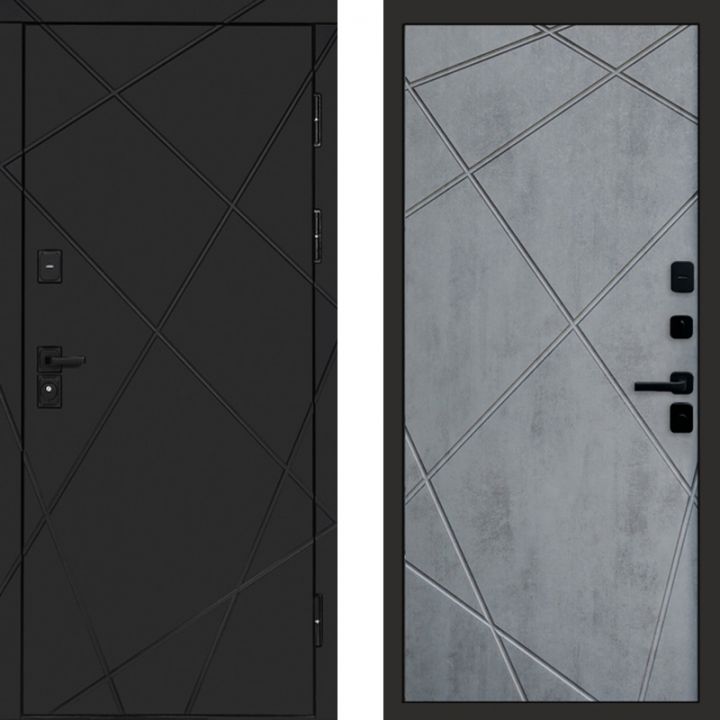 Входная дверь Termo-door Лучи BLACK Блэк Лучи Бетон темный
