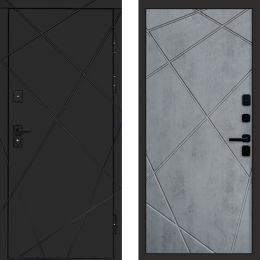 Входная дверь Termo-door Лучи BLACK Блэк Лучи Бетон темный