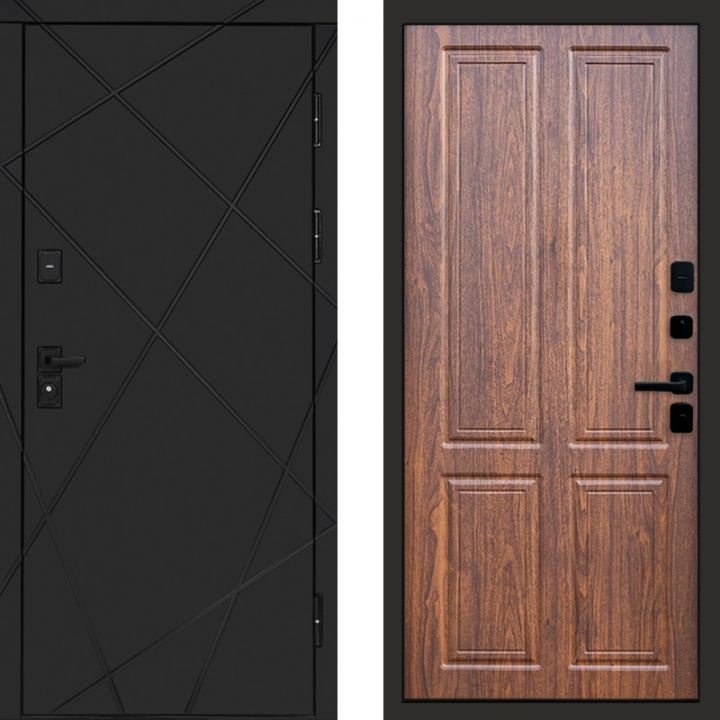 Входная дверь Termo-door Лучи BLACK Блэк Орех стандарт
