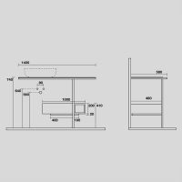 Консоль Kerasan Thelma 9323k5 140Х50 с ящиком схема 2