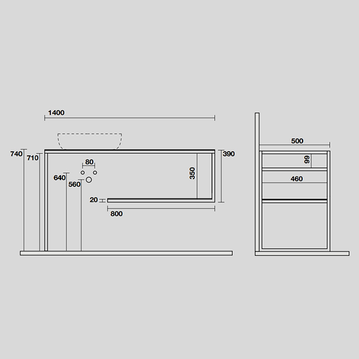 Консоль Kerasan Louise 9332k5 140Х74 с полкой ФОТО