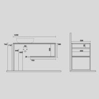 Консоль Kerasan Louise 9332k3 120Х74 с полкой схема 2 Консоль Kerasan Louise 9332k3 120Х74 с полкой схема 2
