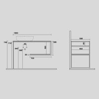 Консоль Kerasan Louise 9332k2 100Х74 с полкой схема 2