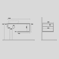 Консоль Kerasan Louise 9322k1 100Х50 с полкой схема 4