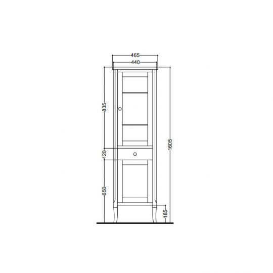 Шкаф пенал Kerasan Retro  731530-dx 160Х34 схема 2