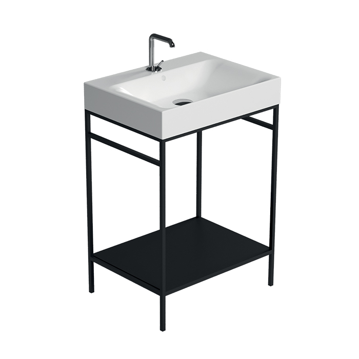 Консоль Kerasan Cento 924131 Nero matt 60Х45 с полкой