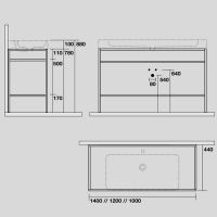 Консоль с раковиной Kerasan Cento 924031 50Х40 с полкой схема 6