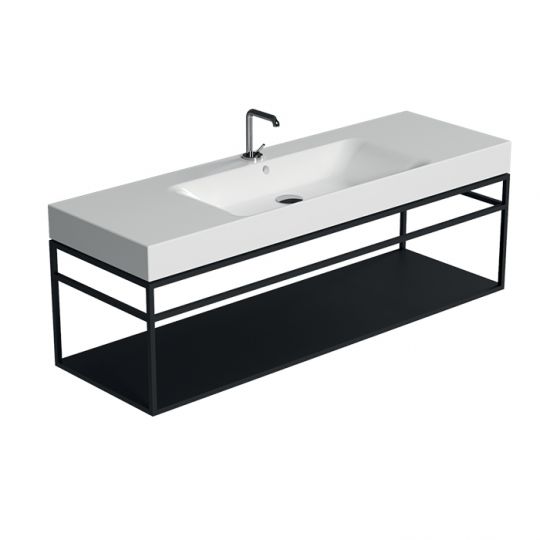 Консоль Kerasan Cento 924931 Nero matt 70Х45 с полкой схема 9