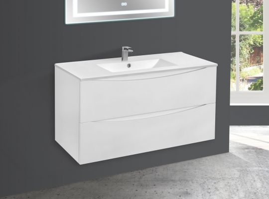 Тумба под раковину Vincea Mia MC100 VMC-2MC100GW 100Х46 с ящиком схема 2