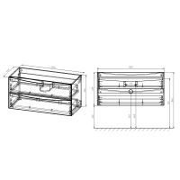 Тумба под раковину Vincea Mia MC100 VMC-2MC100GW 100Х46 с ящиком схема 4