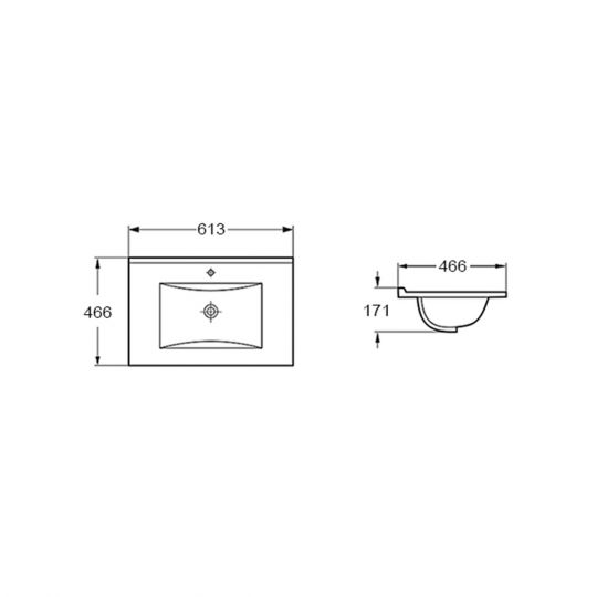 Раковина Vincea MC600 VBS-13960 накладная схема 2