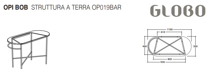 Столешница Globo Bob OP004BBR 110Х25 ФОТО