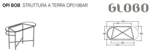 Столешница Globo Bob OP004BBR 110Х25 схема 4