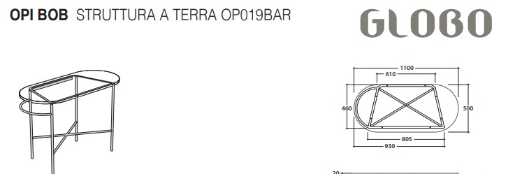 Столешница Globo Bob OP002BBR 110Х25 ФОТО