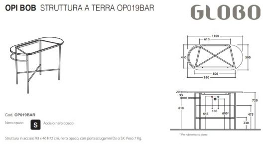 Консоль Globo Bob OP019BAR 98Х46 схема 2