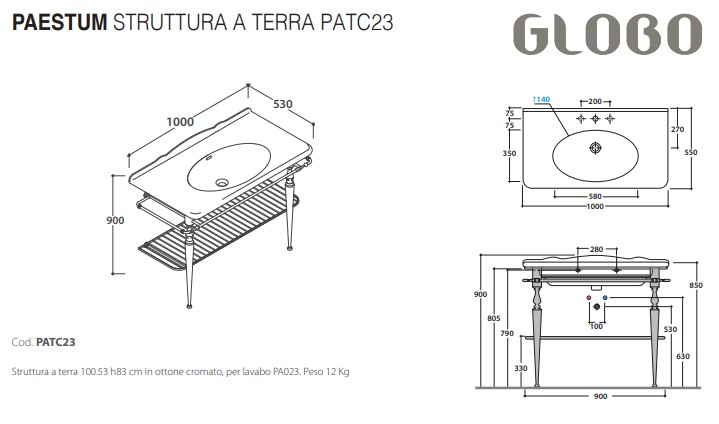 Раковина Globo Paestum PA023.BI*1 накладная ФОТО