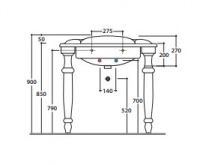 Нога для раковины Globo Paestum PA075.BI схема 3
