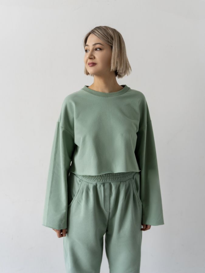 Кофта укороченная полынь