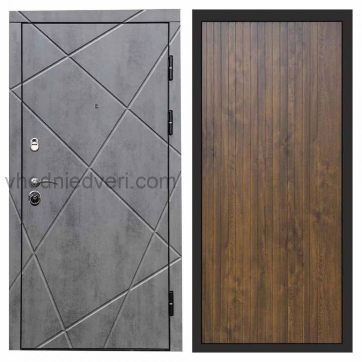 Входная дверь Termo-door Лучи Бетон - FLAT Дуб