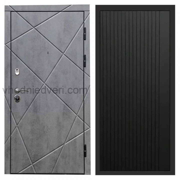 Входная дверь Termo-door Лучи Бетон - FLAT Черный кварц
