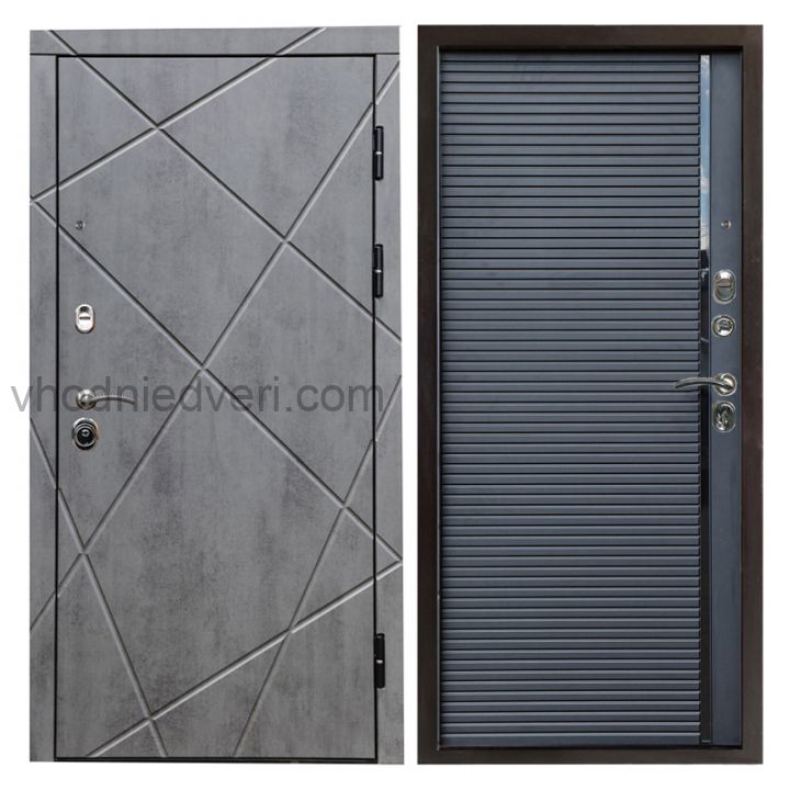 Входная дверь Termo-door Лучи Бетон - Porte black