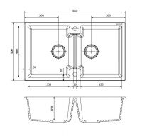 Двойная Мойка Reginox REGI GRANITE Amsterdam 20 86х50 см схема 2