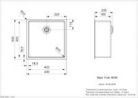 Двойная стальная мойка Reginox ELITE New York L 18x40+40x40 64х44 см схема 2