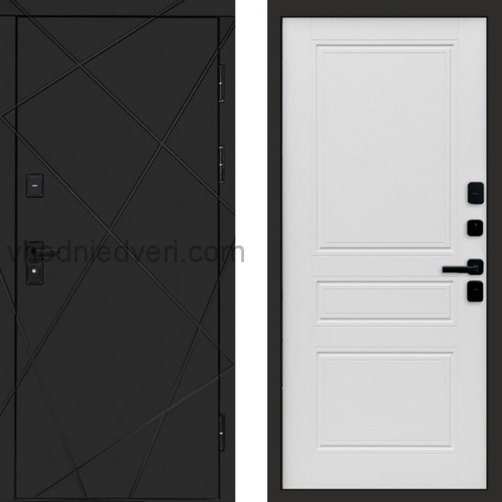 Входная дверь Termo-door Лучи Black - Классика Лиственница