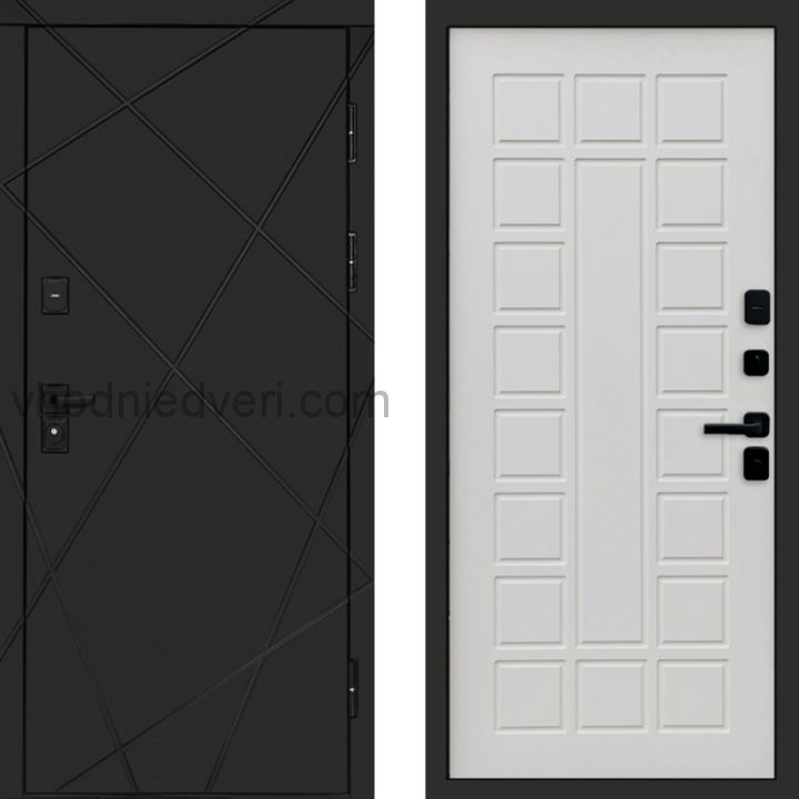 Входная дверь Termo-door Лучи Black - Престиж Бежевый матовый
