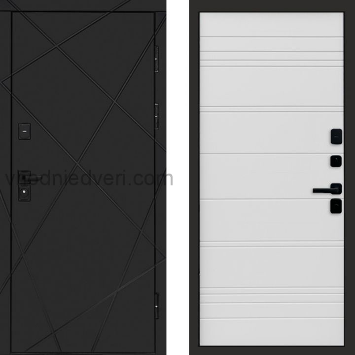 Входная дверь Termo-door Лучи Black - White Line