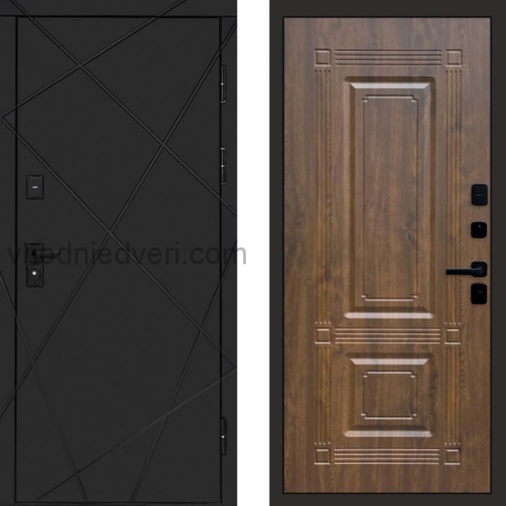 Входная дверь Termo-door Лучи Black - Мадрид Дуб